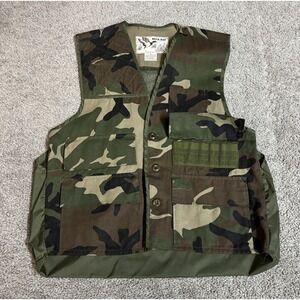 Vintage Duck‎ Bay Hunting Vest Mens M Camo 70s 80s Outdoor Sportsman Pockets